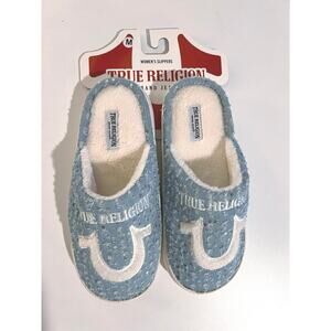 True Religion Women’s Slippers Medium 6.5–7.5 Denim Sequin 
NWT